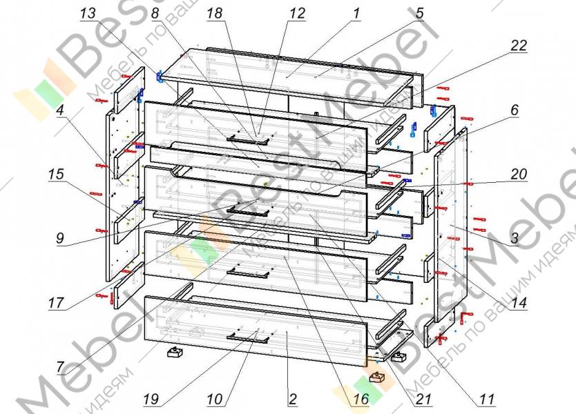 Схема сборки комода ливерпуль
