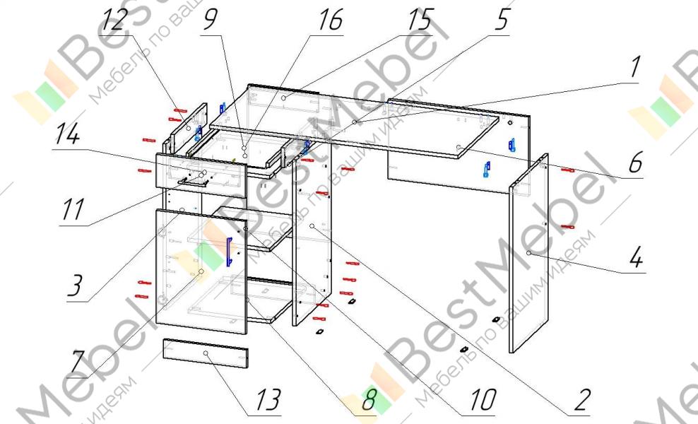 Схема сборки комода ронда