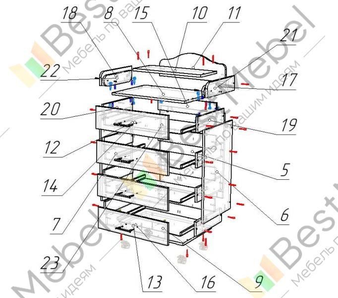Пеленальный комод схема сборки