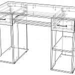 Чертеж Письменный стол Лекс 16 BMS