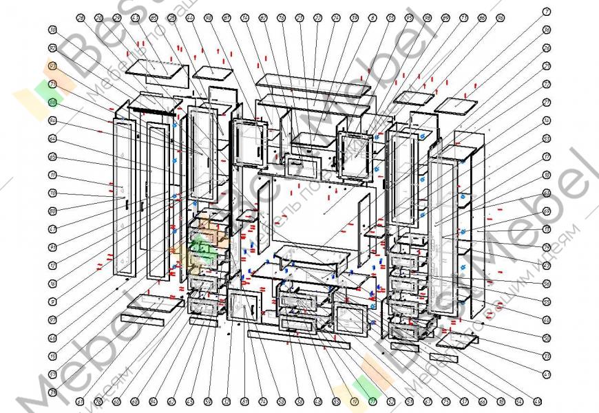 Схема сборки мебельной стенки