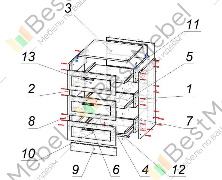 Комод 4 ящика как собрать