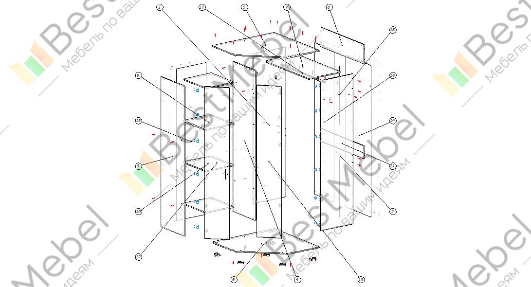 Шкаф угловой кристина схема сборки