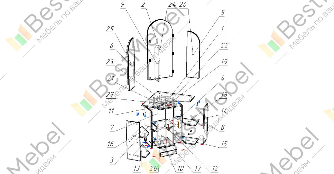 Трюмо румба 4 2524 схема сборки
