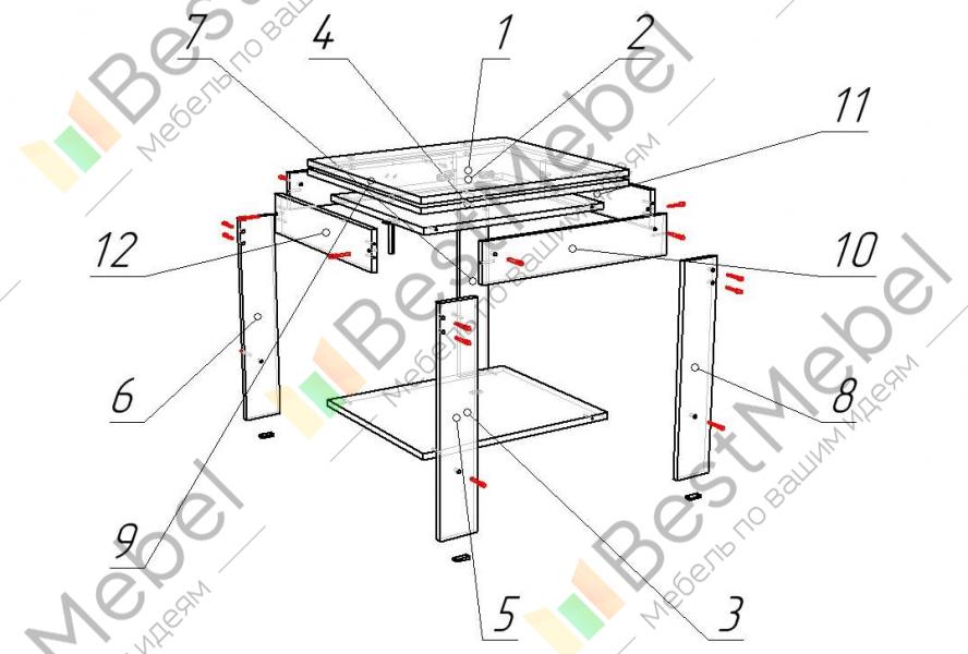 Схема сборки журнального столика