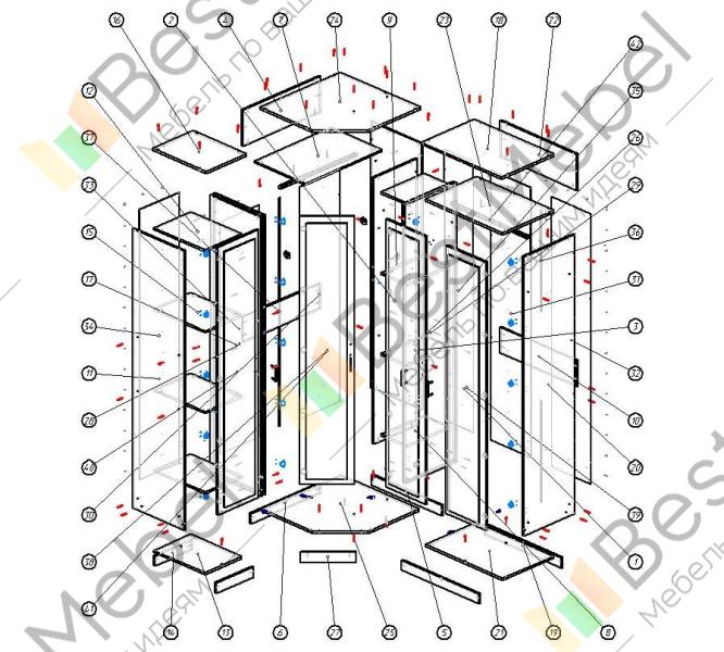 Схема сборки распашного шкафа