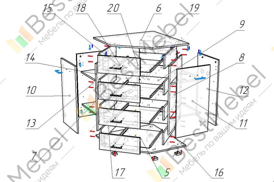 Схема сборки тумбы атл 03
