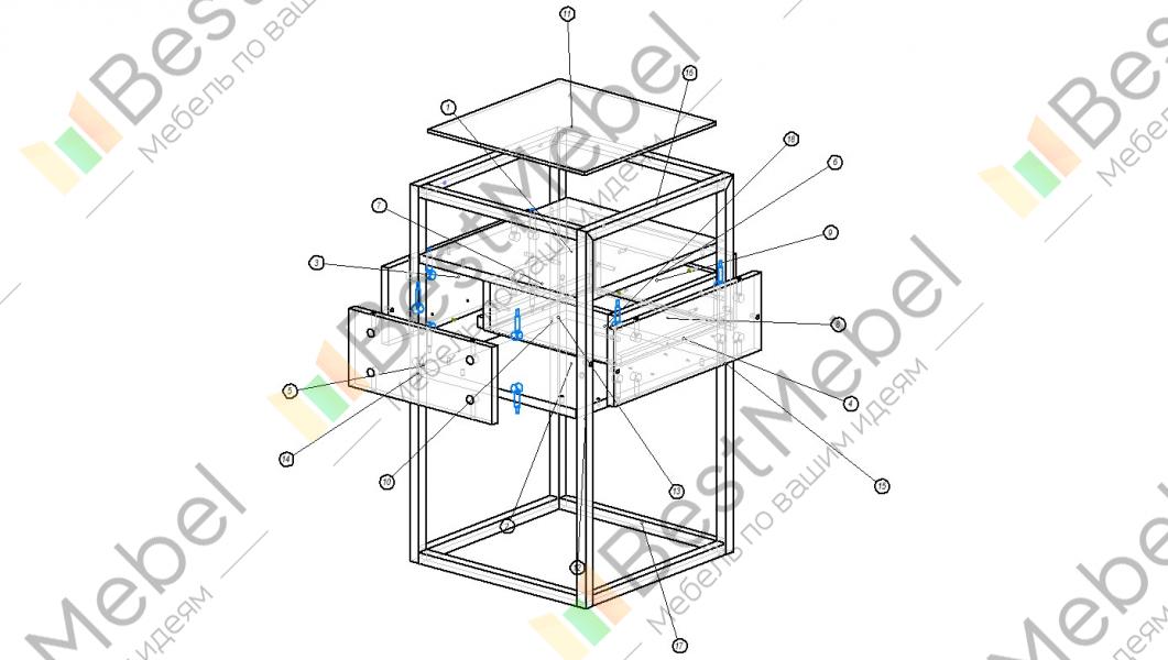 Схема сборки кухонной тумбы