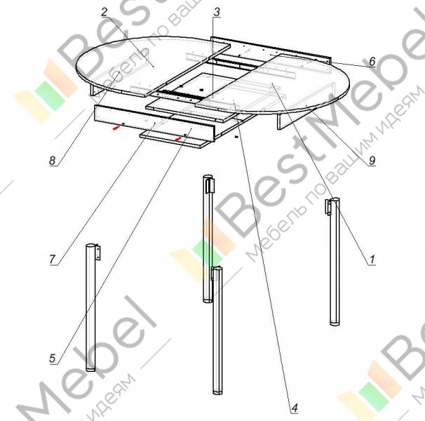 Стол квартет 6 схема сборки
