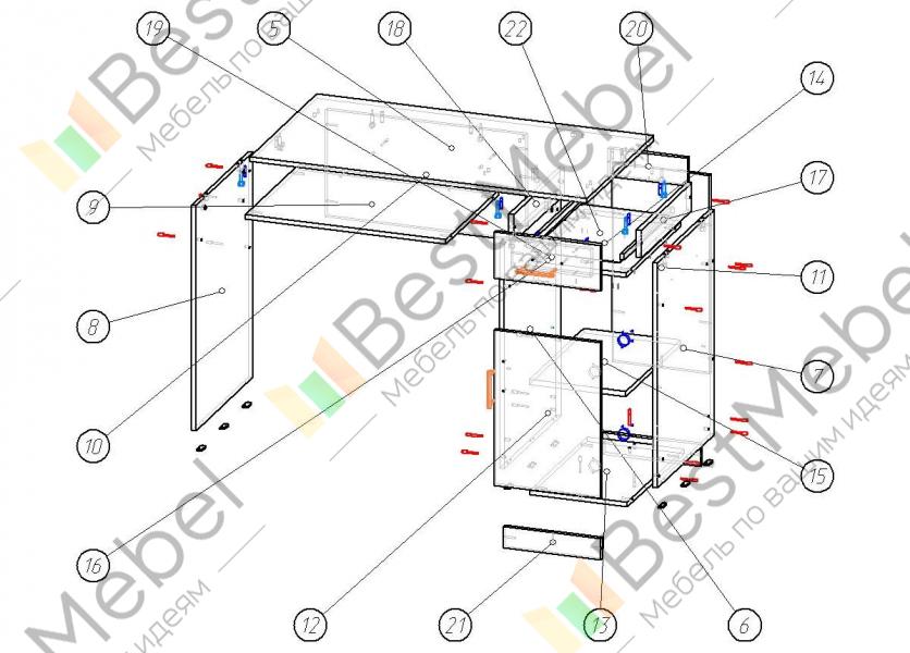 Письменный стол пс 02 как собрать