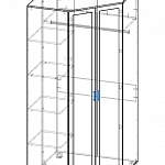 Схема сборки Шкаф угловой с зеркалом Жасмин №23 BMS
