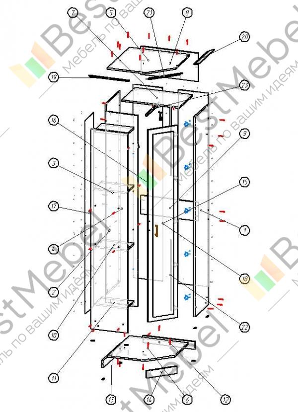 Схема сборки шкаф угловой белла