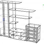 Чертеж Мебельная стенка Лего композиция 6 BMS