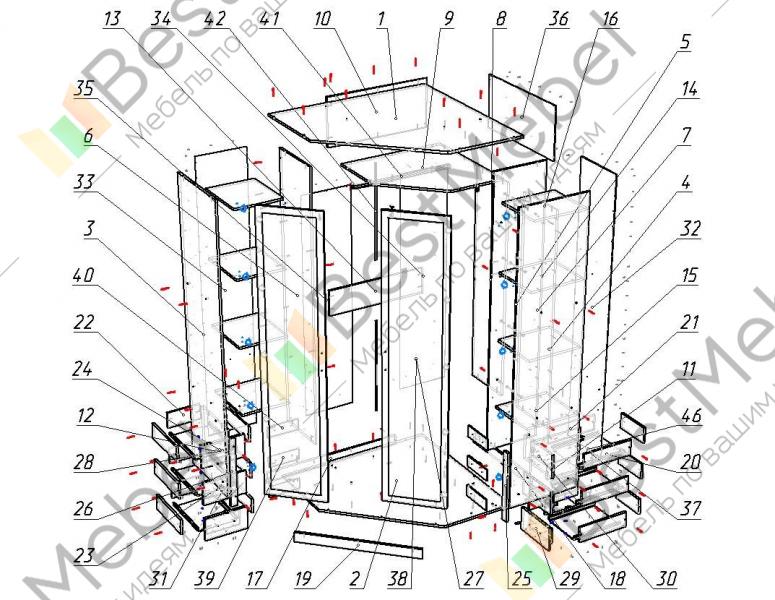 Сборка шкафа углового 900