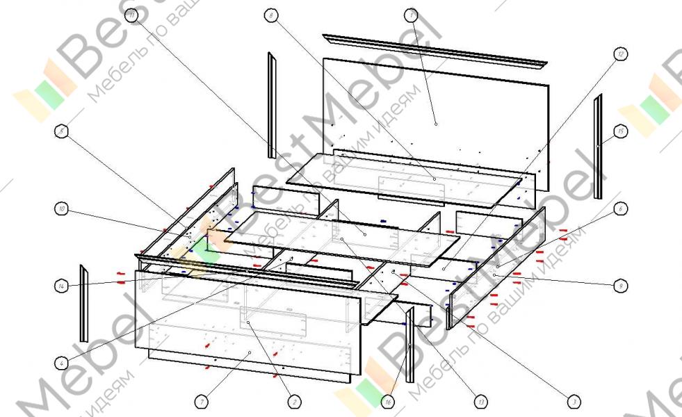 Схема сборки кровати саломея
